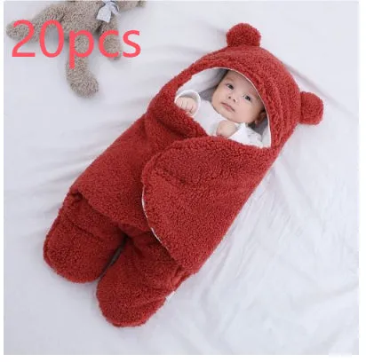 Cotton blend baby quilted sleeping bag wrapper in white plain pattern, 40x62cm size for 3 month old