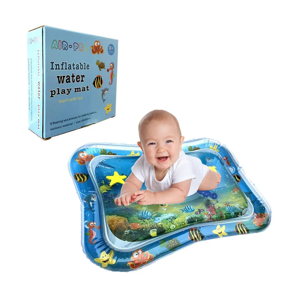 Baby inflatable water mat 66x50cm PVC patted pad for infant summer play on floor