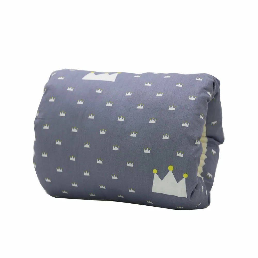 Adjustable cotton nursing arm pillow in blue triangle colour, 25x23cm, for breastfeeding support