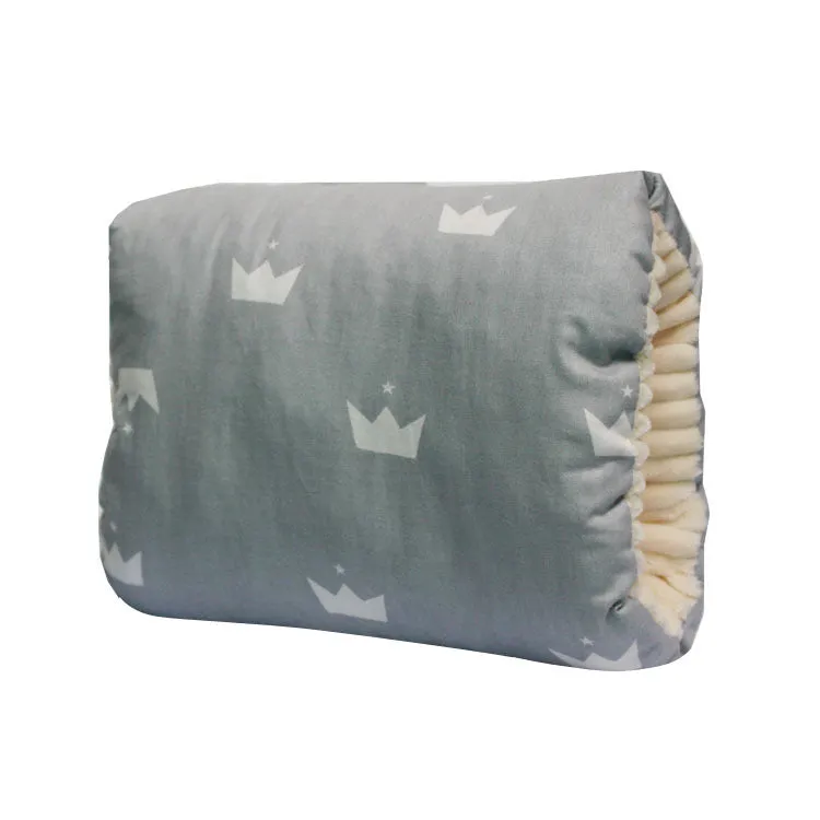Adjustable cotton nursing arm pillow in blue triangle colour, 25x23cm, for breastfeeding support