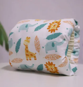 Adjustable cotton nursing arm pillow in blue triangle colour, 25x23cm, for breastfeeding support