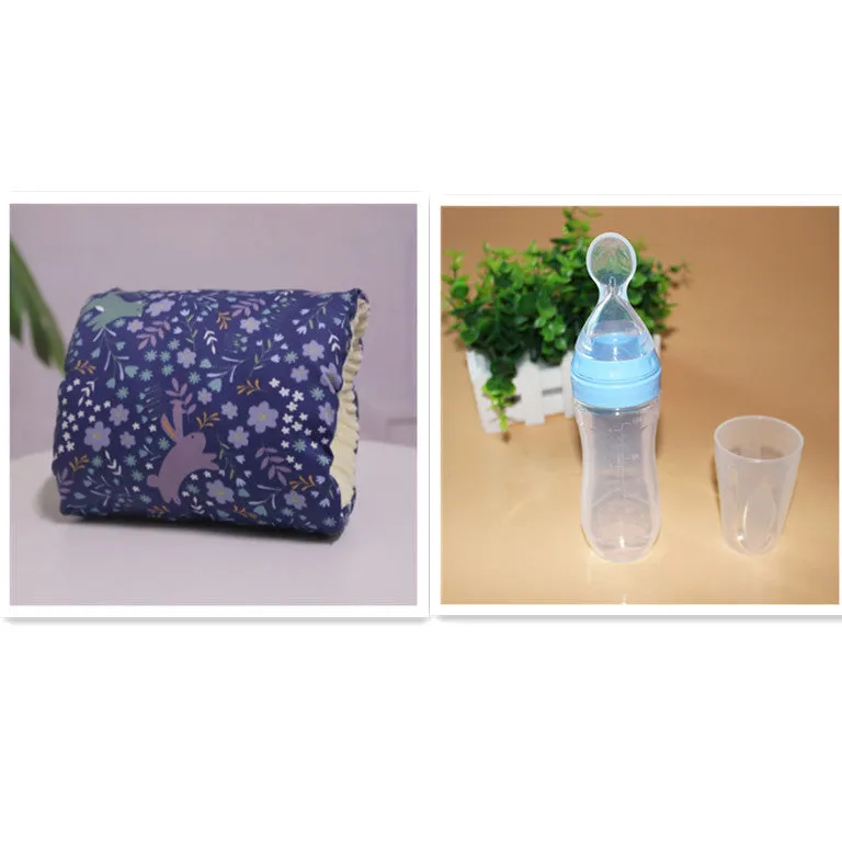 Adjustable cotton nursing arm pillow in blue triangle colour, 25x23cm, for breastfeeding support