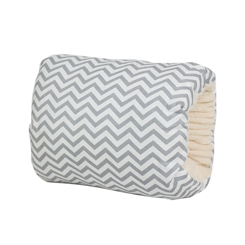 Adjustable cotton nursing arm pillow in blue triangle colour, 25x23cm, for breastfeeding support