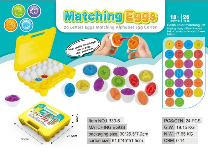 12 shape matching eggs toy set in green plastic with storage case, educational toy for children 3-6 years