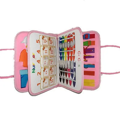 Soft felt busy board for toddlers with dressing and buttoning activities, foldable design, colourful style