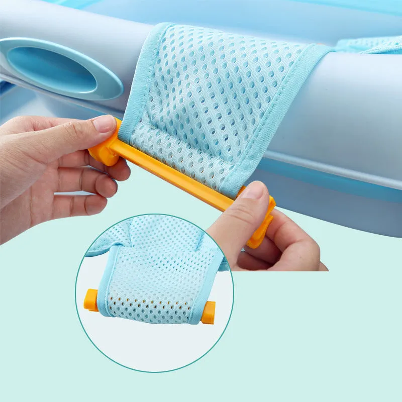 Baby Shower Bed Bath in blue colour with three-point buckle and nest mesh cloth floating pad, 0.33kg weight