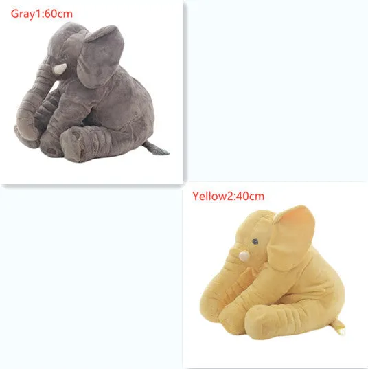 Elephant Doll Pillow Baby Comfort Sleep Plush Toy with PP Cotton Filling Machine Washable Short Plush 60cm and 40cm Sizes Gray Blue Pink Yellow Purple Small or Large Blanket Option