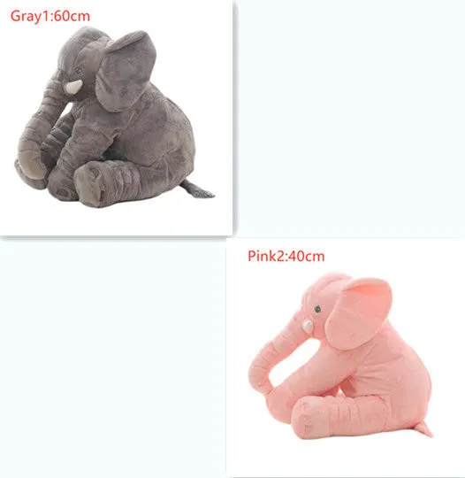 Elephant Doll Pillow Baby Comfort Sleep Plush Toy with PP Cotton Filling Machine Washable Short Plush 60cm and 40cm Sizes Gray Blue Pink Yellow Purple Small or Large Blanket Option