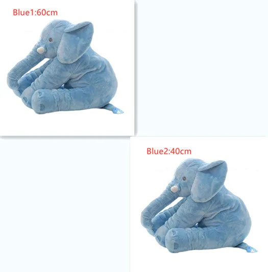 Elephant Doll Pillow Baby Comfort Sleep Plush Toy with PP Cotton Filling Machine Washable Short Plush 60cm and 40cm Sizes Gray Blue Pink Yellow Purple Small or Large Blanket Option