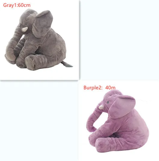 Elephant Doll Pillow Baby Comfort Sleep Plush Toy with PP Cotton Filling Machine Washable Short Plush 60cm and 40cm Sizes Gray Blue Pink Yellow Purple Small or Large Blanket Option