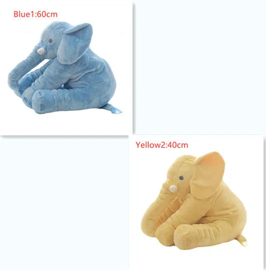 Elephant Doll Pillow Baby Comfort Sleep Plush Toy with PP Cotton Filling Machine Washable Short Plush 60cm and 40cm Sizes Gray Blue Pink Yellow Purple Small or Large Blanket Option