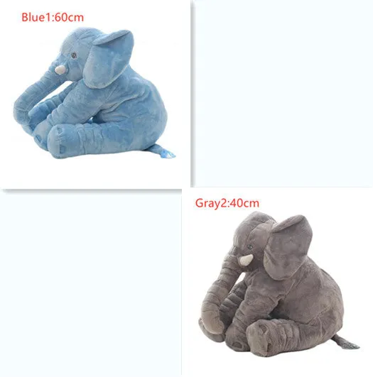 Elephant Doll Pillow Baby Comfort Sleep Plush Toy with PP Cotton Filling Machine Washable Short Plush 60cm and 40cm Sizes Gray Blue Pink Yellow Purple Small or Large Blanket Option