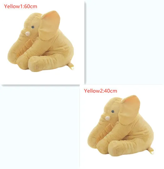 Elephant Doll Pillow Baby Comfort Sleep Plush Toy with PP Cotton Filling Machine Washable Short Plush 60cm and 40cm Sizes Gray Blue Pink Yellow Purple Small or Large Blanket Option