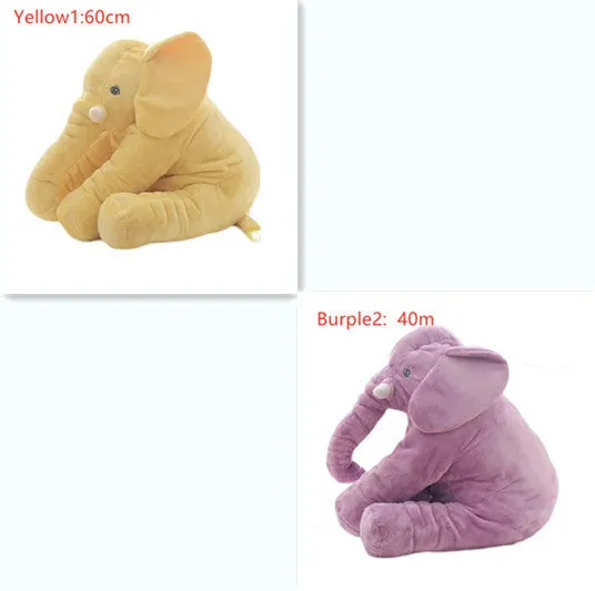 Elephant Doll Pillow Baby Comfort Sleep Plush Toy with PP Cotton Filling Machine Washable Short Plush 60cm and 40cm Sizes Gray Blue Pink Yellow Purple Small or Large Blanket Option