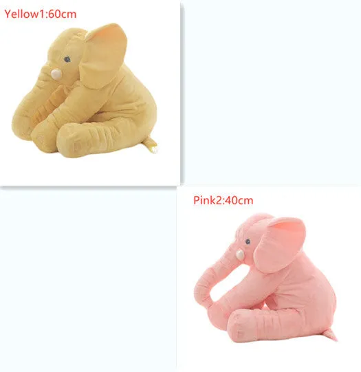 Elephant Doll Pillow Baby Comfort Sleep Plush Toy with PP Cotton Filling Machine Washable Short Plush 60cm and 40cm Sizes Gray Blue Pink Yellow Purple Small or Large Blanket Option
