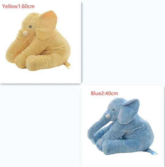 Elephant Doll Pillow Baby Comfort Sleep Plush Toy with PP Cotton Filling Machine Washable Short Plush 60cm and 40cm Sizes Gray Blue Pink Yellow Purple Small or Large Blanket Option