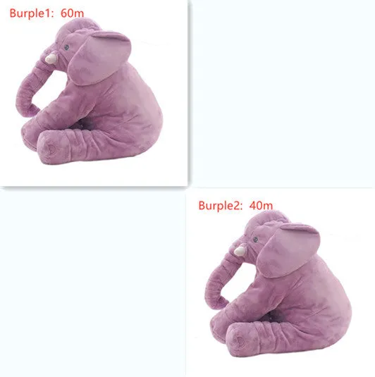 Elephant Doll Pillow Baby Comfort Sleep Plush Toy with PP Cotton Filling Machine Washable Short Plush 60cm and 40cm Sizes Gray Blue Pink Yellow Purple Small or Large Blanket Option
