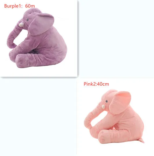 Elephant Doll Pillow Baby Comfort Sleep Plush Toy with PP Cotton Filling Machine Washable Short Plush 60cm and 40cm Sizes Gray Blue Pink Yellow Purple Small or Large Blanket Option