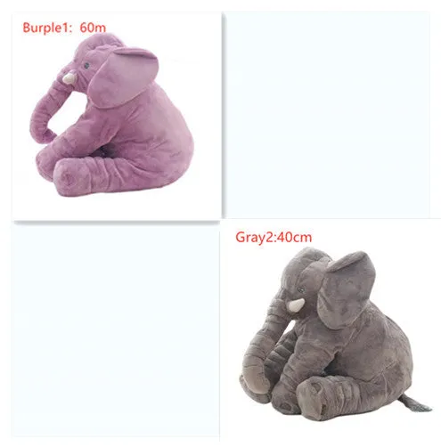 Elephant Doll Pillow Baby Comfort Sleep Plush Toy with PP Cotton Filling Machine Washable Short Plush 60cm and 40cm Sizes Gray Blue Pink Yellow Purple Small or Large Blanket Option