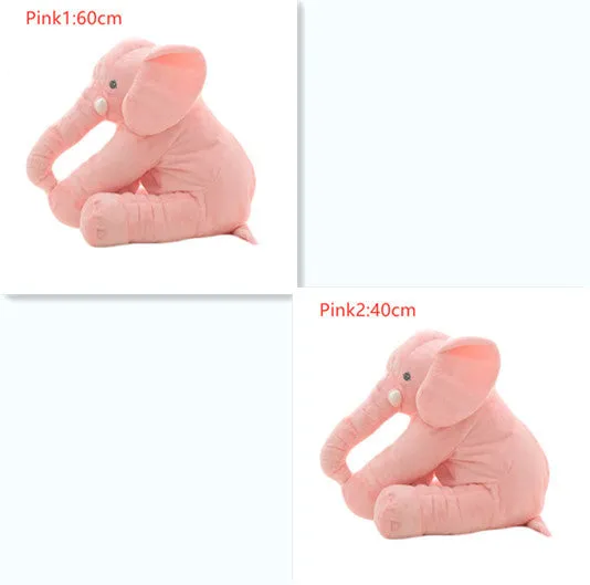 Elephant Doll Pillow Baby Comfort Sleep Plush Toy with PP Cotton Filling Machine Washable Short Plush 60cm and 40cm Sizes Gray Blue Pink Yellow Purple Small or Large Blanket Option