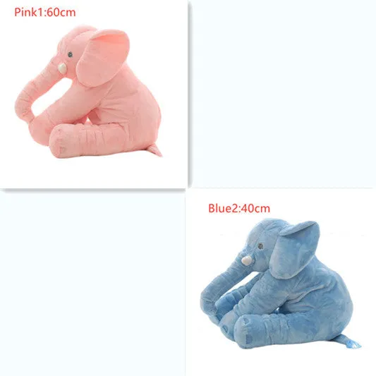 Elephant Doll Pillow Baby Comfort Sleep Plush Toy with PP Cotton Filling Machine Washable Short Plush 60cm and 40cm Sizes Gray Blue Pink Yellow Purple Small or Large Blanket Option