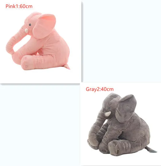Elephant Doll Pillow Baby Comfort Sleep Plush Toy with PP Cotton Filling Machine Washable Short Plush 60cm and 40cm Sizes Gray Blue Pink Yellow Purple Small or Large Blanket Option