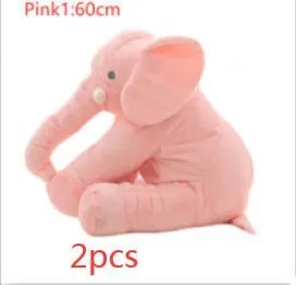Elephant Doll Pillow Baby Comfort Sleep Plush Toy with PP Cotton Filling Machine Washable Short Plush 60cm and 40cm Sizes Gray Blue Pink Yellow Purple Small or Large Blanket Option