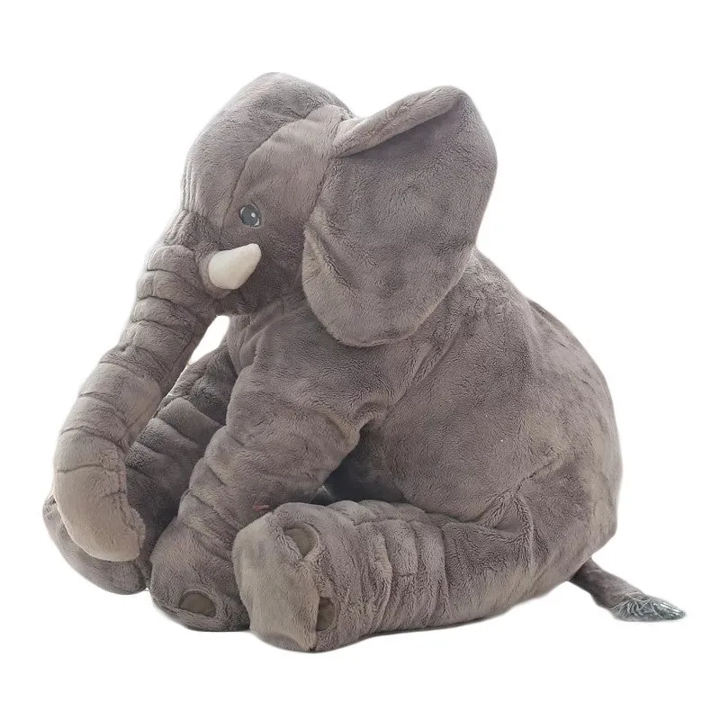 Elephant Doll Pillow Baby Comfort Sleep Plush Toy with PP Cotton Filling Machine Washable Short Plush 60cm and 40cm Sizes Gray Blue Pink Yellow Purple Small or Large Blanket Option