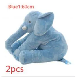 Elephant Doll Pillow Baby Comfort Sleep Plush Toy with PP Cotton Filling Machine Washable Short Plush 60cm and 40cm Sizes Gray Blue Pink Yellow Purple Small or Large Blanket Option