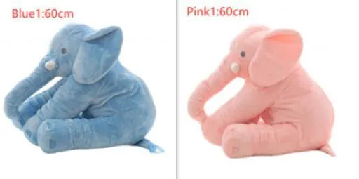 Elephant Doll Pillow Baby Comfort Sleep Plush Toy with PP Cotton Filling Machine Washable Short Plush 60cm and 40cm Sizes Gray Blue Pink Yellow Purple Small or Large Blanket Option