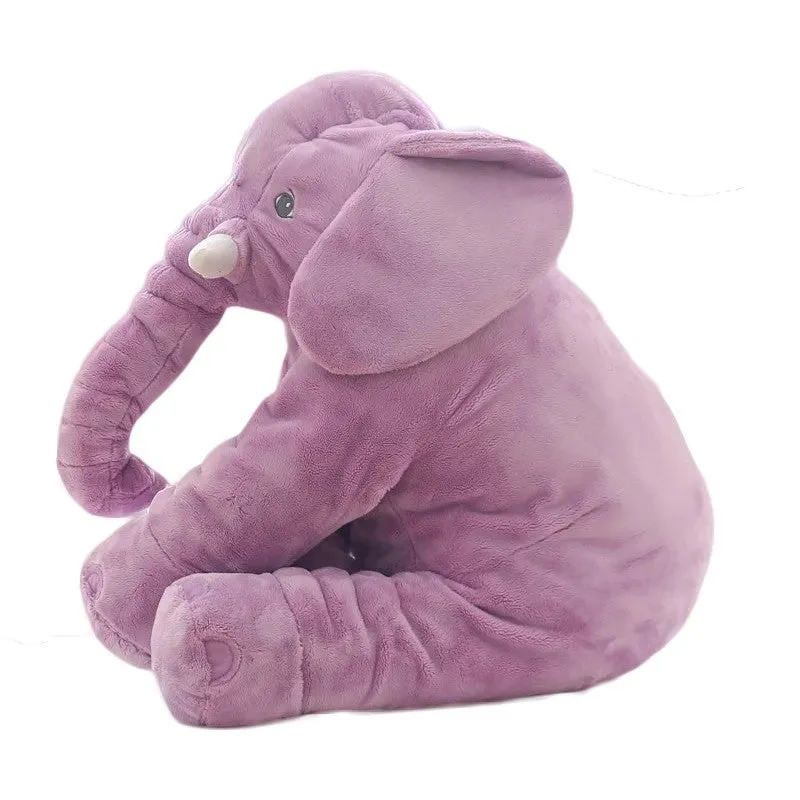 Elephant Doll Pillow Baby Comfort Sleep Plush Toy with PP Cotton Filling Machine Washable Short Plush 60cm and 40cm Sizes Gray Blue Pink Yellow Purple Small or Large Blanket Option