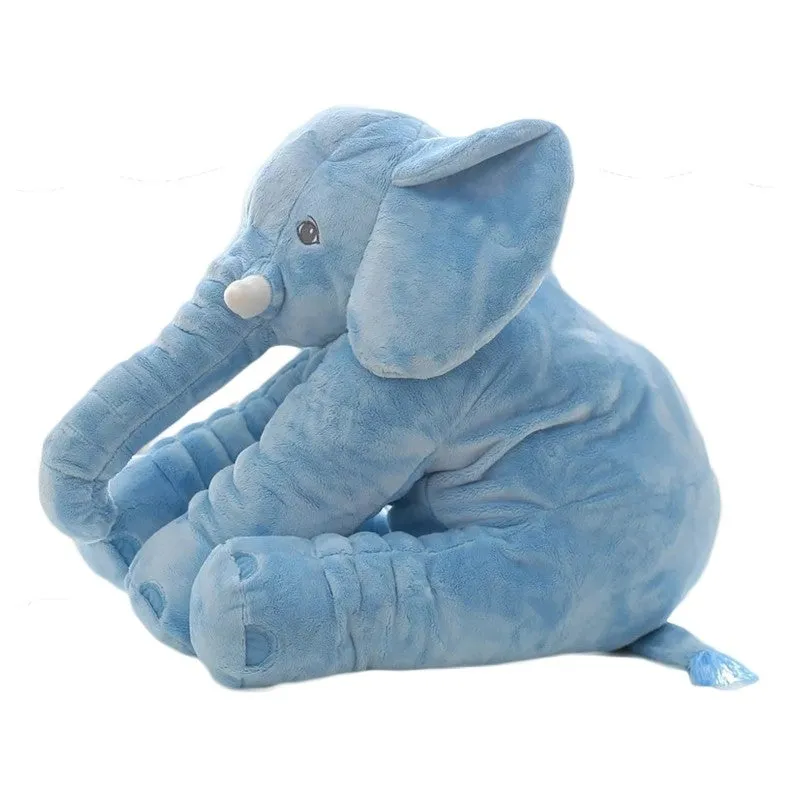 Elephant Doll Pillow Baby Comfort Sleep Plush Toy with PP Cotton Filling Machine Washable Short Plush 60cm and 40cm Sizes Gray Blue Pink Yellow Purple Small or Large Blanket Option