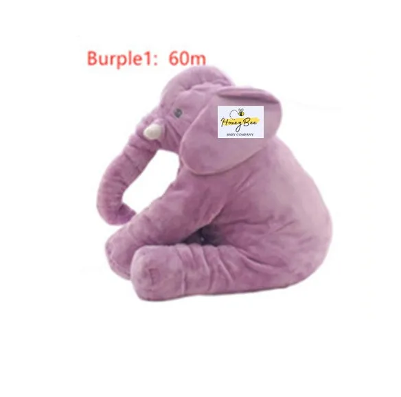 Elephant Doll Pillow Baby Comfort Sleep Plush Toy with PP Cotton Filling Machine Washable Short Plush 60cm and 40cm Sizes Gray Blue Pink Yellow Purple Small or Large Blanket Option