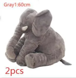 Elephant Doll Pillow Baby Comfort Sleep Plush Toy with PP Cotton Filling Machine Washable Short Plush 60cm and 40cm Sizes Gray Blue Pink Yellow Purple Small or Large Blanket Option
