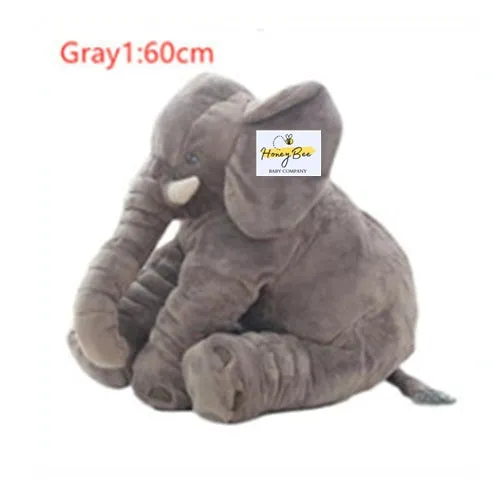 Elephant Doll Pillow Baby Comfort Sleep Plush Toy with PP Cotton Filling Machine Washable Short Plush 60cm and 40cm Sizes Gray Blue Pink Yellow Purple Small or Large Blanket Option