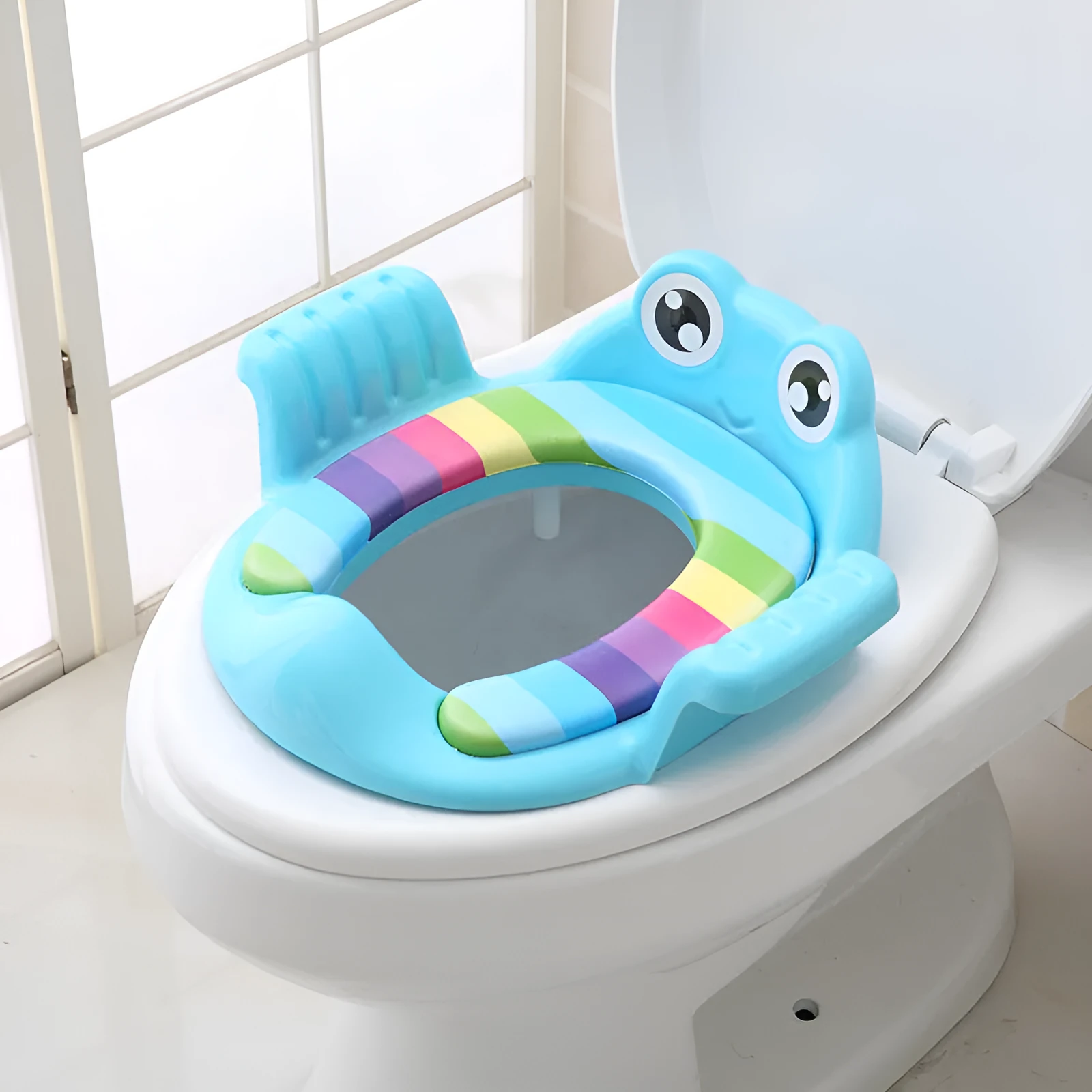 Baby children toilet seat in pink with non-slip pads, 38x35x8 cm, for toddlers aged 1-6 years