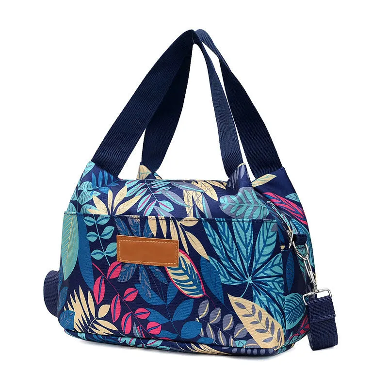 Women's nylon shoulder bag large capacity square vertical with sandwich zipper pocket, black colour option