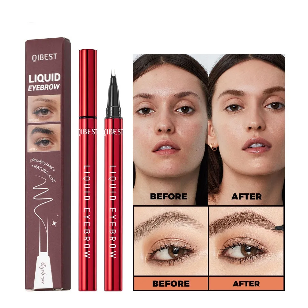 Waterproof oil resistant brown eyebrow pencil with standard spec, smudge-proof formula for universal skin types