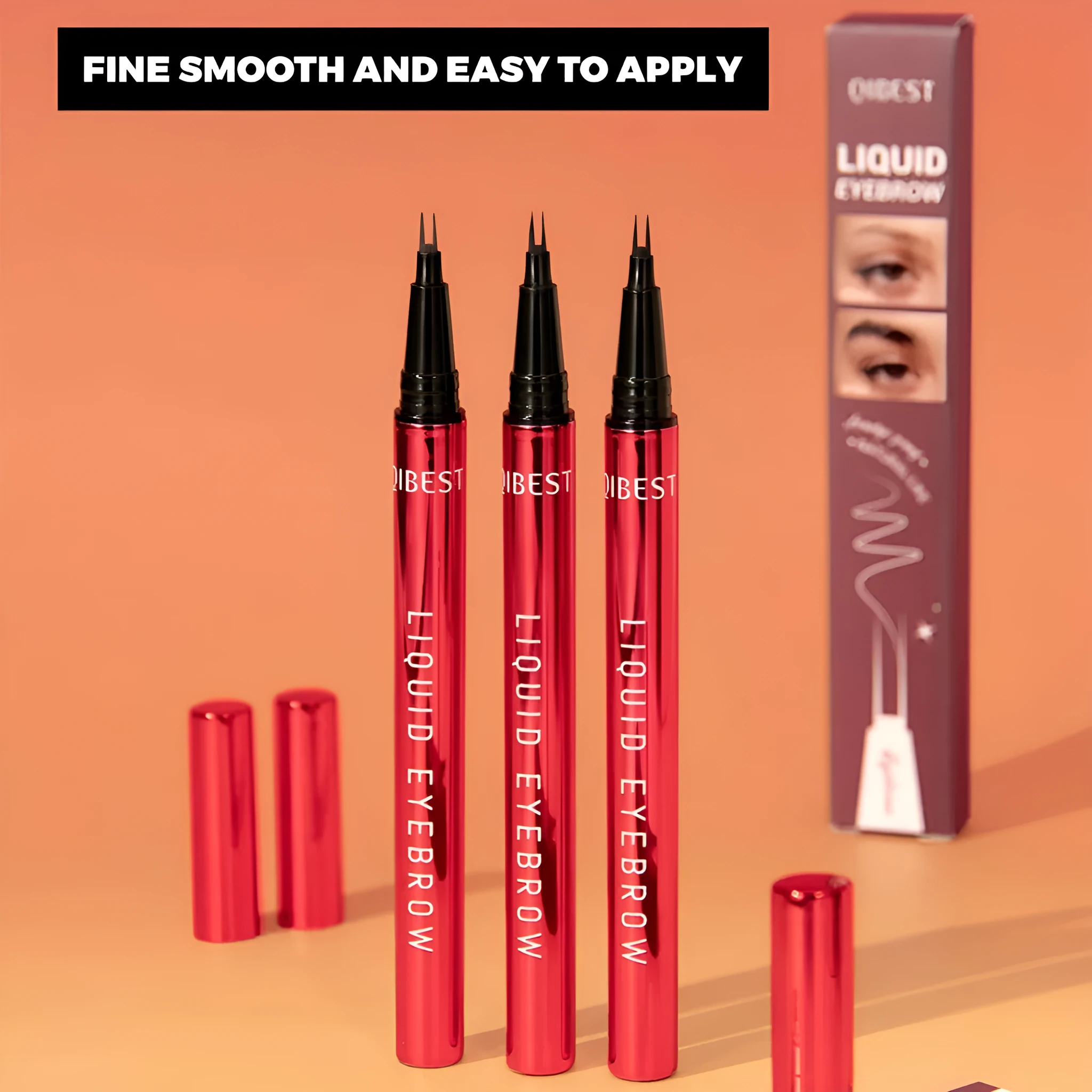 Waterproof oil resistant brown eyebrow pencil with standard spec, smudge-proof formula for universal skin types