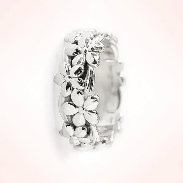 Women's Rose Gold Plum Ring Ornament Alloy Fashion OL Ring in White Gold and Rose Gold Colours Available in Sizes No.5 to No.11 for Everyday Wear