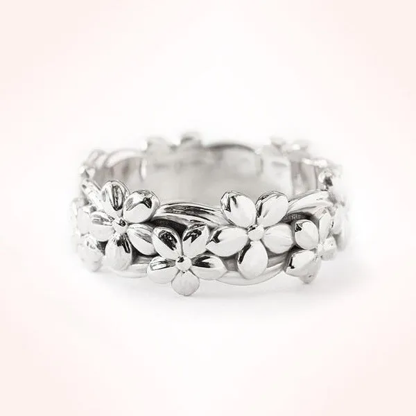 Women's Rose Gold Plum Ring Ornament Alloy Fashion OL Ring in White Gold and Rose Gold Colours Available in Sizes No.5 to No.11 for Everyday Wear