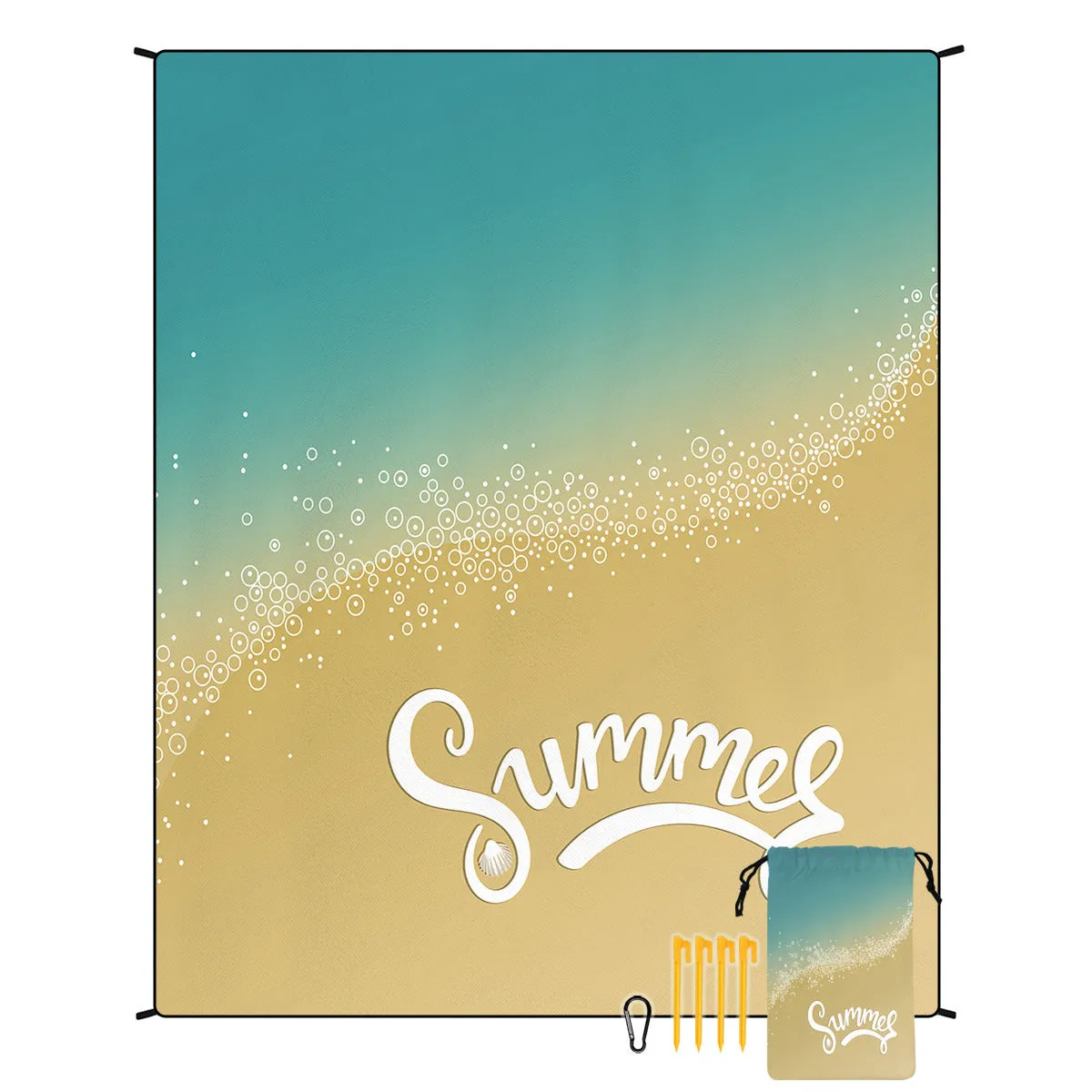 Polyester moisture-proof outdoor picnic mat 180x220cm with fashion personality design, suitable for beach camping group use