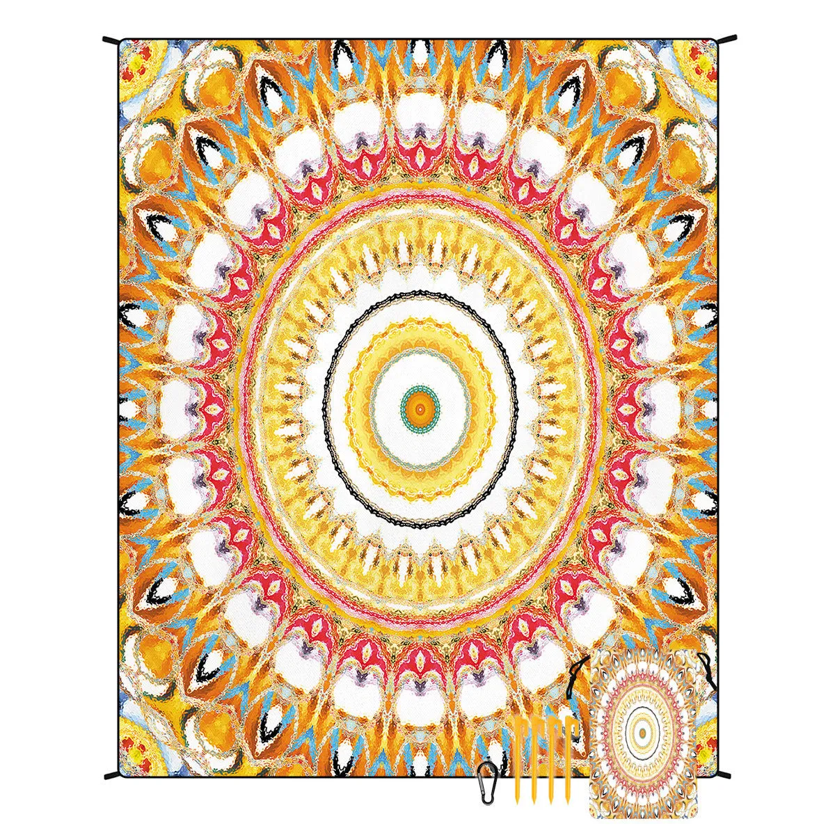 Polyester moisture-proof outdoor picnic mat 180x220cm with fashion personality design, suitable for beach camping group use