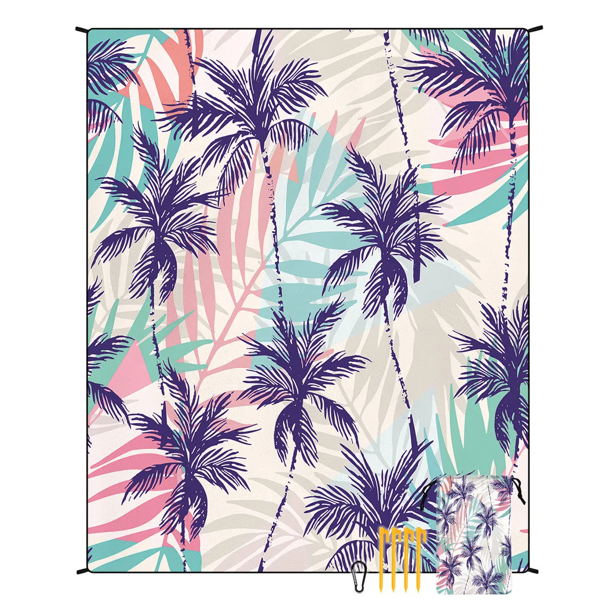 Polyester moisture-proof outdoor picnic mat 180x220cm with fashion personality design, suitable for beach camping group use