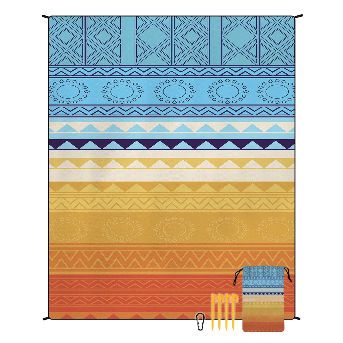 Polyester moisture-proof outdoor picnic mat 180x220cm with fashion personality design, suitable for beach camping group use
