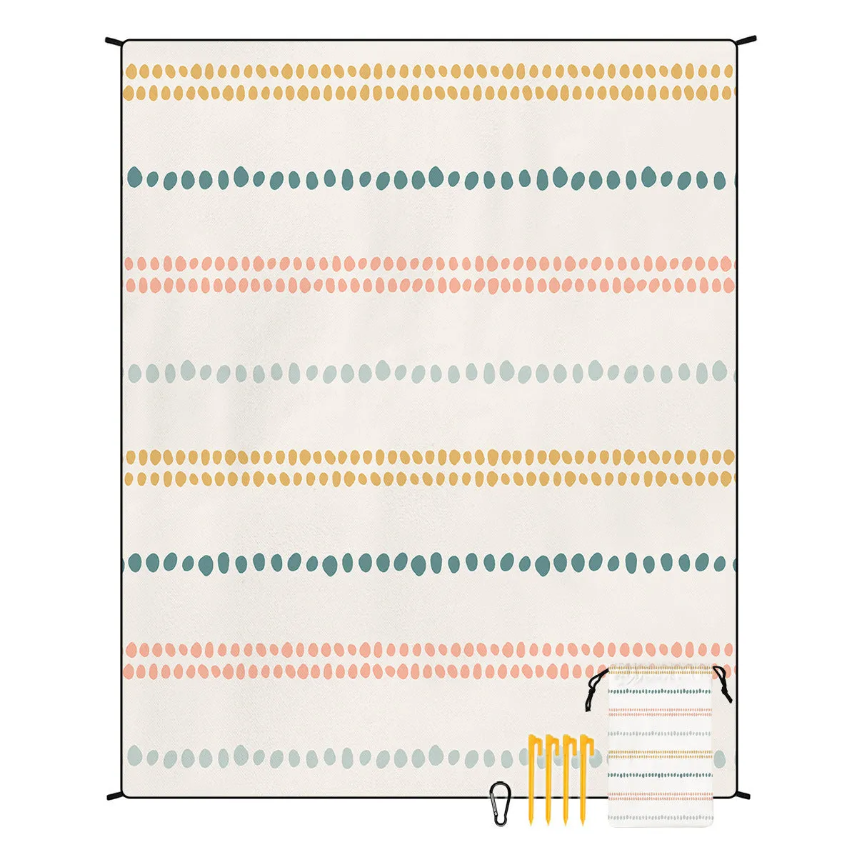 Polyester moisture-proof outdoor picnic mat 180x220cm with fashion personality design, suitable for beach camping group use