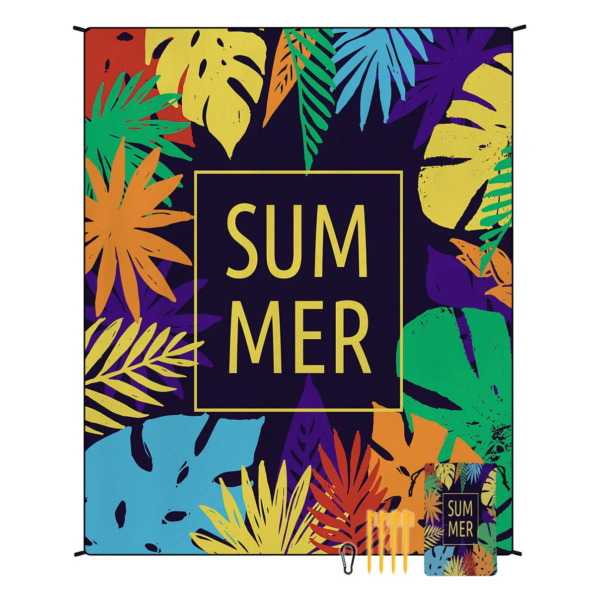 Polyester moisture-proof outdoor picnic mat 180x220cm with fashion personality design, suitable for beach camping group use