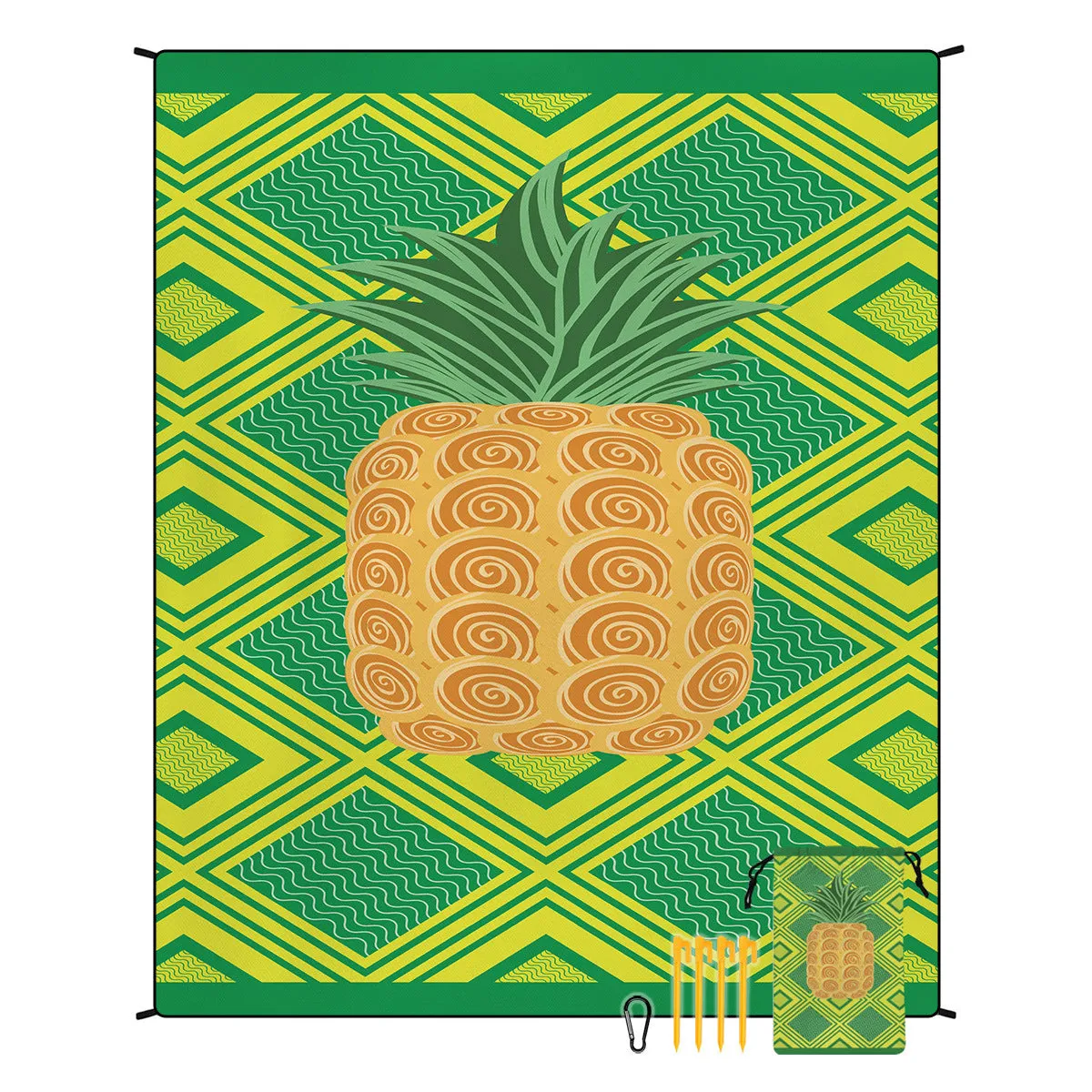 Polyester moisture-proof outdoor picnic mat 180x220cm with fashion personality design, suitable for beach camping group use