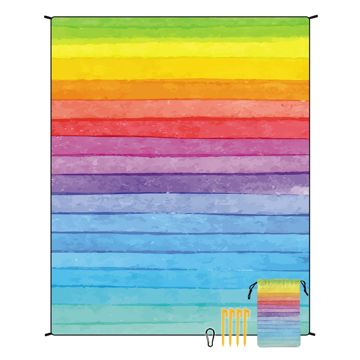 Polyester moisture-proof outdoor picnic mat 180x220cm with fashion personality design, suitable for beach camping group use
