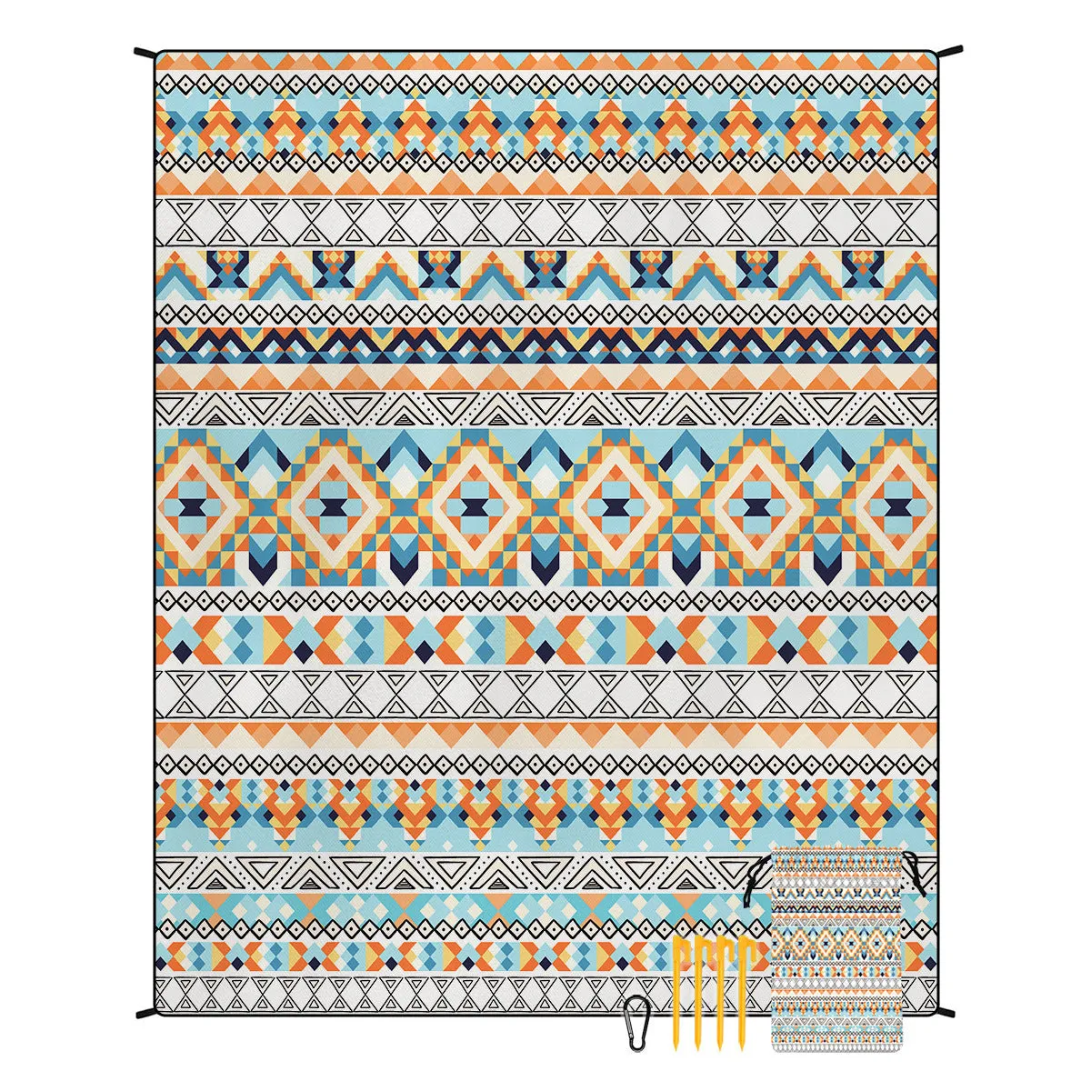 Polyester moisture-proof outdoor picnic mat 180x220cm with fashion personality design, suitable for beach camping group use